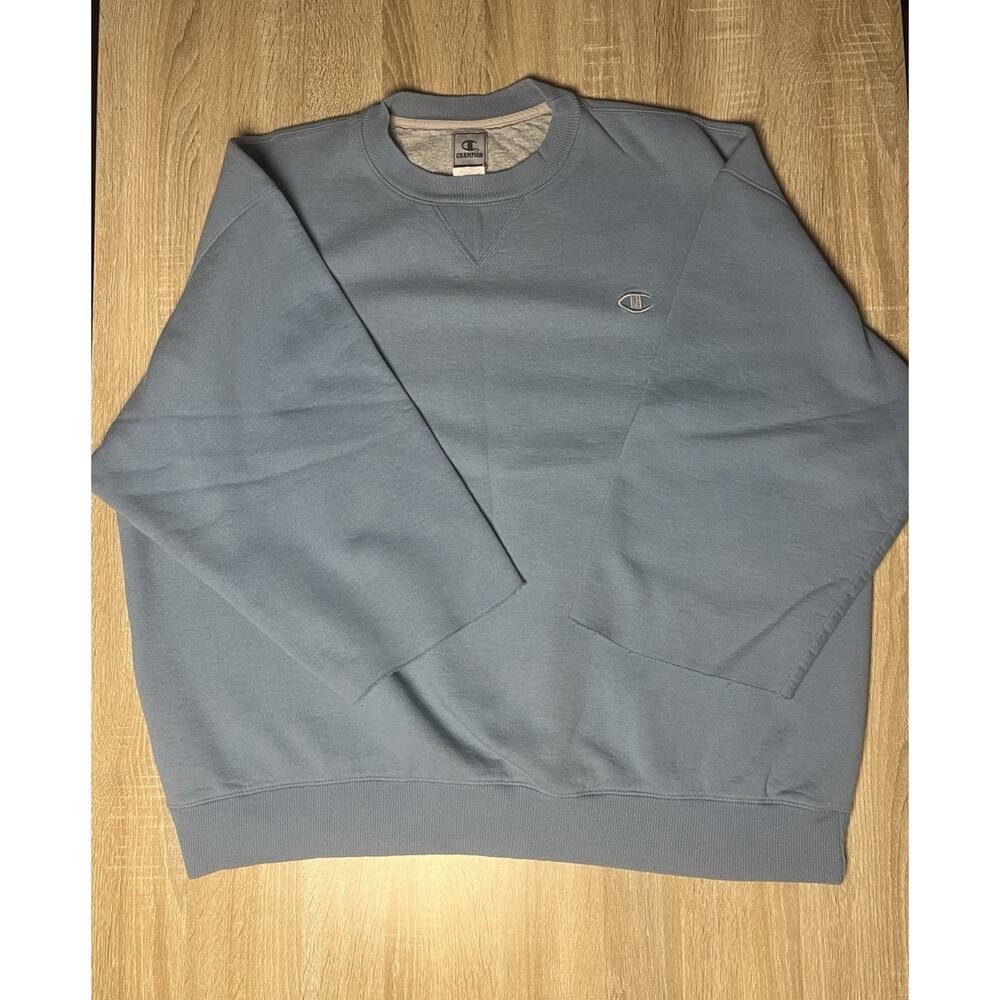 Champion Sweatshirt Vintage 90s Mens Large Blue Blank Heavyweight